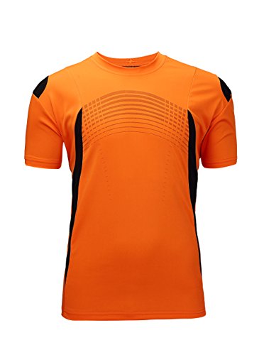 Men's Sport Athletic Active Moisture-wicking Short-sleeve Crew T-shirt Orange X-Large