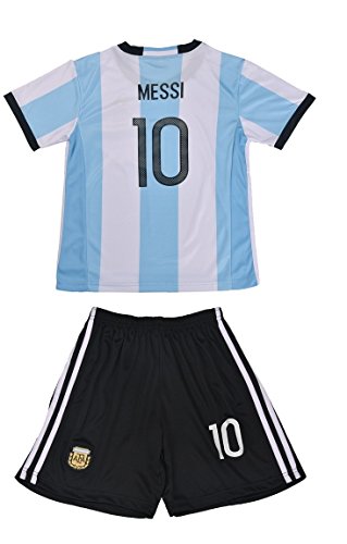 FWC Argentina Home Messi 10 futbol football soccer jersey & short (8-9 years)
