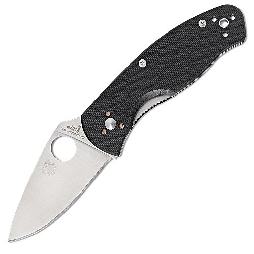 Spyderco Erwachsene Messer Persistence G-10 Klappmesser mit gerader Kante, Schwarz, SPY-C136GP