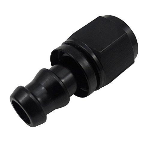 AN6 6-AN Straight Push Lock Hose End Fitting / Adaptor Oil /Fuel Line Male Fitting Black