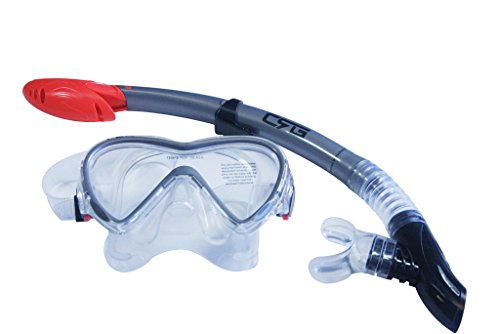 CRG Adult Swimming Diving Mask & Semi Dry Top Snorkel Combo Set
