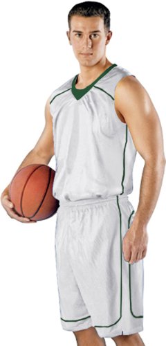 

Alleson 548Y Youth Mock Mesh Custom Basketball Jerseys WH/DG - WHITE/DARK GREEN YM