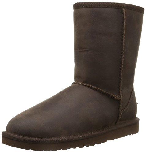 UGG Classic Short Leather - Botas para mujer, color marrón, talla 38
