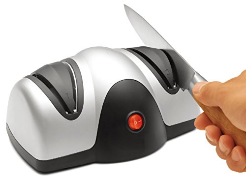 Messerschärfer eletkrischer Messerschleifer Messerschleifmaschine Allesschärfer Schärfgerät 2 Stufen Schärfprozess für alle glatten Messerarten