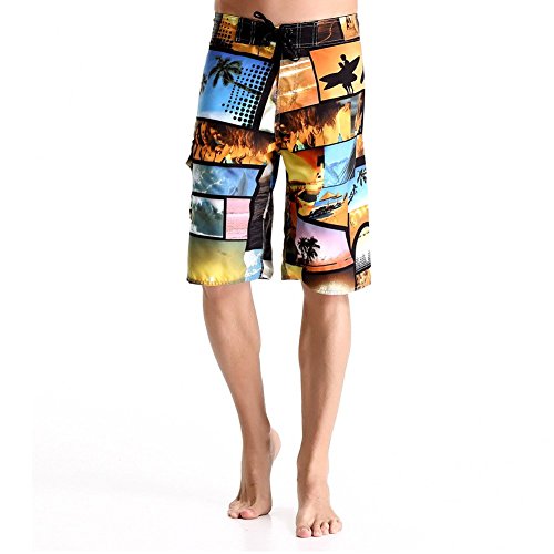 Clothin Men's Swimming Quick-dry Sports Surf Board Beach Shorts