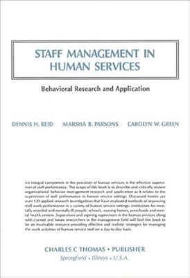 Staff Management in Human Services: Behavioral Research and Applications