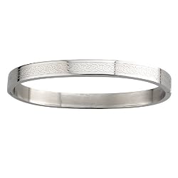 Celtic Knot Bangle Bracelet Steel Engraved Irish Made for women