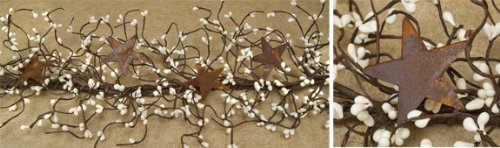 Pip Berry and Rusty Star Garland, Ivory - 60