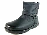 Kids Boys Ankle High Black Biker Style Side Zip Boots Conal By D Aldo