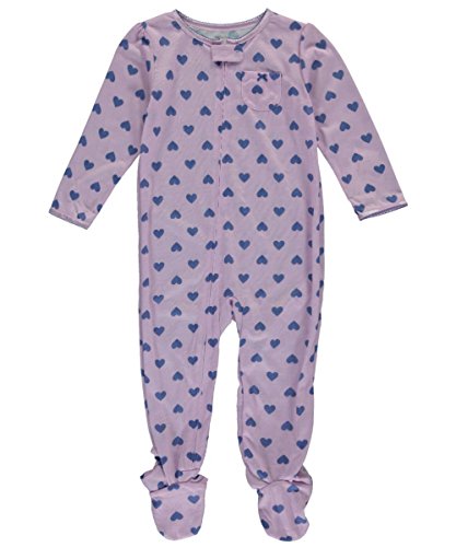 Carters Baby Girls Print Footie Purple Hearts
