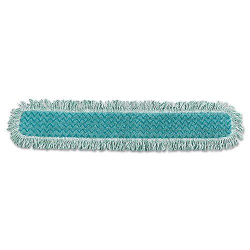 

Rubbermaid Commercial HYGEN HYGEN Dry Dusting Mop Heads with Fringe, 36 in., Microfiber, Green - six dust mop heads per case.