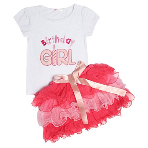 LittleSpring Little Girls' Clothing Set Birthday