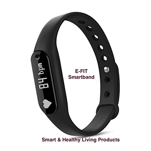 E-FIT 2016 Smart band, Heart Rate Monitor, Step Tracker, Pedometer Smart Bracelet Fitness Activity Tracker/ Waterproof Bluetooth Health Fitness Band for iPhone & Android phones