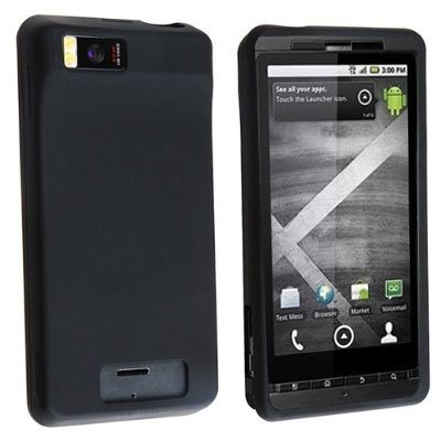 Importer520 Black Silicone Rubber Gel Soft Skin Case Cover for For Motorola Droid X MB810 / X2 MB870 / Milestone X