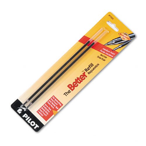 

Pilot : Refill, Non-retract Better/BetterGrip/EasyTouch Ballpoint, Med, Red, 2/pk -:- Sold as 2 Packs of - 2 - / - Total of 4 Each