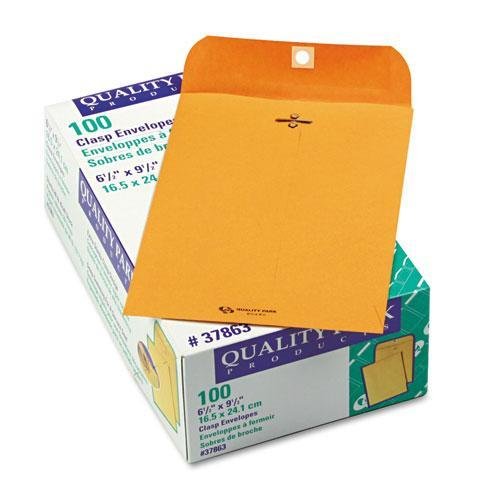 

QUALITYPARK 37863 Clasp Envelope, 6 1/2 x 9 1/2, 28lb, Brown Kraft, 100/Box