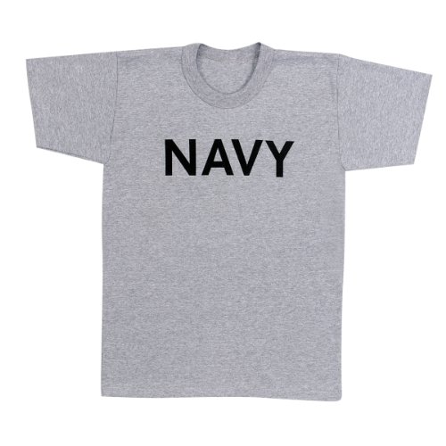 Mens T-Shirt - Navy Physical Training, Gray by Rothco