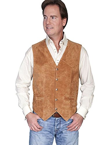Scully Men's Calfskin Suede Snap Front Vest - 507-214