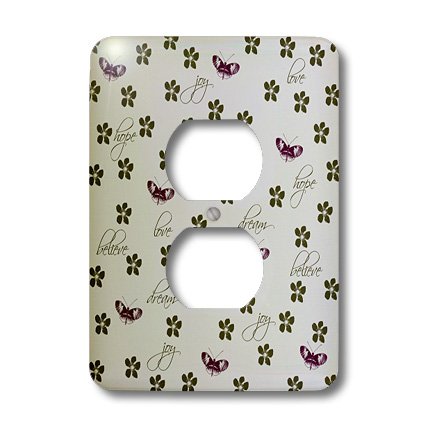 

PS Inspirations - Dream Hope Joy Inspirational Butterflies and Flowers - Light Switch Covers - 2 plug outlet cover (lsp_202376_6)