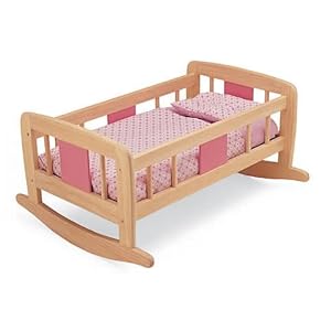 PINTOY Puppenbett mit Bettzeug