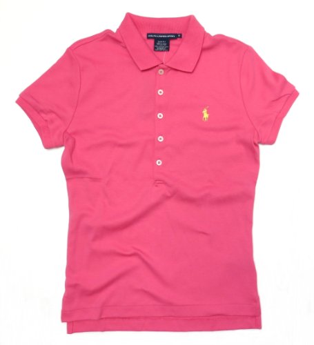 Ralph Lauren Women's Sport Slim Fit Interlock Polo Pony Logo Shirt