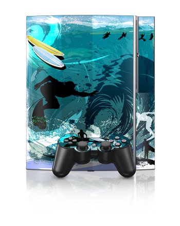 

Hit The Waves Design Protector Skin Decal Sticker for PS3 Playstation 3 Body Console