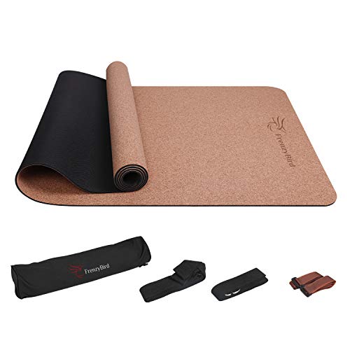Algopix Similar Product 8 - FrenzyBird 5mm Natural Cork Yoga Mat