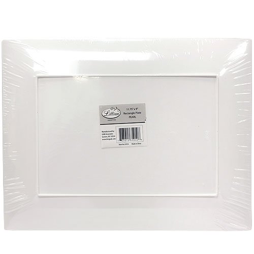 

Lillian 11-3/4 X 9 Inch Rectangular Plastic Plates, 10 Count, Pearl