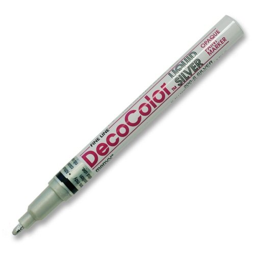 Marvy DecoColor Paint Marker - Ink Color: Metallic Silver - 1 Each