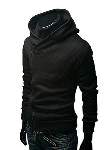 MSSLY Mens Zipper Solid Color Sportwear Casual Hoodies Outwear Jacket