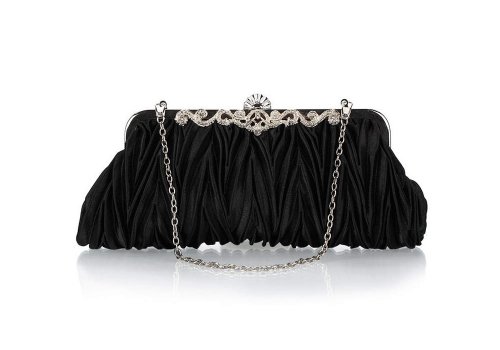 Bundle Monster Womens Vintage Satin Envelope Evening Cocktail Party Handbag