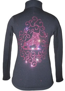 

Ice Fire Ice Skating Jacket - Black with Pink Skate & Ornament