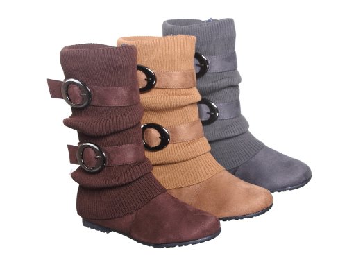 Slouchy Sweater Buckle Mid Calf Boot
