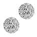 8MM White Pave Crystal Disco Shamballa Ball Stud Earrings