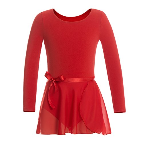 MAGIC TOWN Girls' Classic Long Sleeve Tutu Dress Leotard