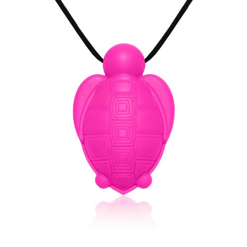 Siliconies Turtle Pendant - Silicone Necklace (Teething/Nursing/Sensory) (Pink)