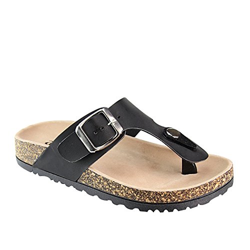 Kids Casual Buckle Straps Thong Sandals Flip Flop Platform Cushion Footbed-G1