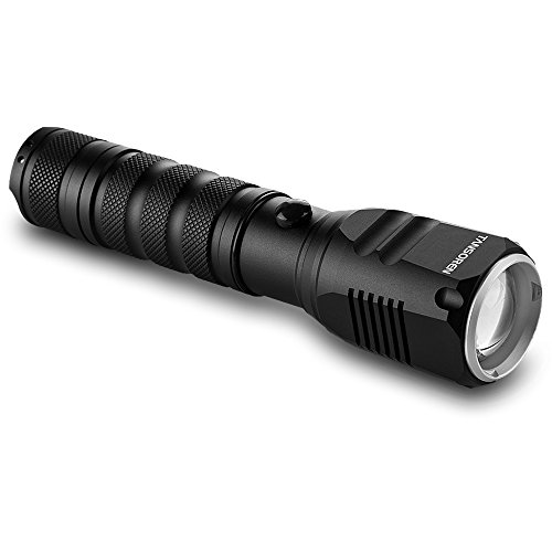 TANSOREN® LED 900 Lumens Zoomable Waterproof Tactical Handheld Flashlight Included Car Charger,Rechargeable 18650 Battery and Charger