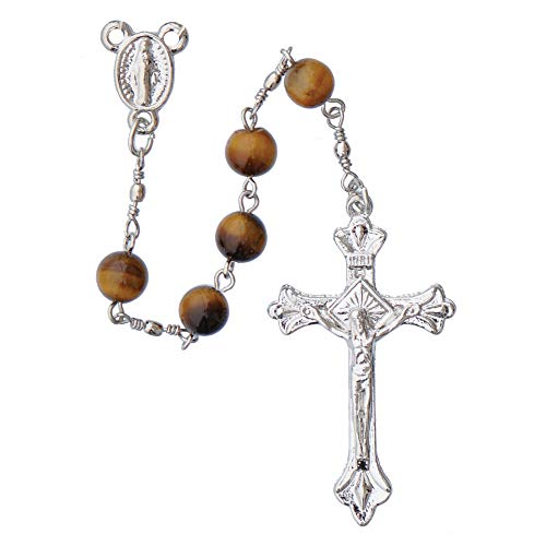 Algopix Similar Product 15 - 5 Decade Tiger Eye Round Bead 6mm Rosary