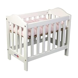 Micki 10.2034.00 - Puppenbett aus holz, weiss mit höhenverstellbarem Boden