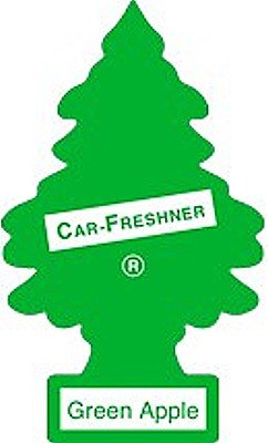 Little Trees Hanging Car and Home Air Freshener, Green Apple (Pack of 24)
