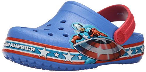 crocs Crocband Captain America Clog (Toddler/Little Kid), Varsity Blue/Red, 8 M US Toddler