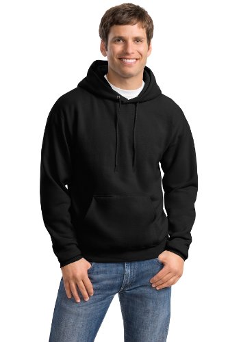 Hanes ComfortBlend EcoSmart Pullover Hoodie Sweatshirt, Black, X-Large