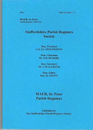 Staffordshire Parish Registers Society,Maer,St. Peter,1558-1746 by unknown author