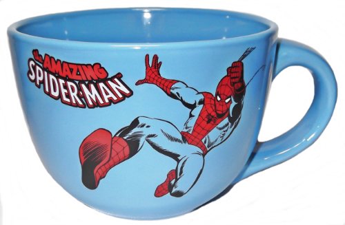 Marvel Comics Swinging SPIDERMAN 24 Ounce Ceramic SOUP MUG