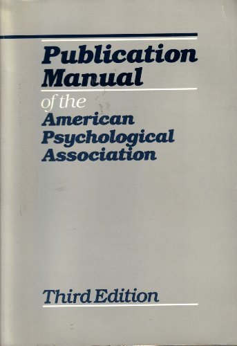 Publication Manual of the American Psychological Association by American Psychological Association