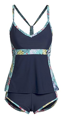 Women's Sporty Racerback Tankini Boy Short Bottom Two Piece Swimsuit Set
