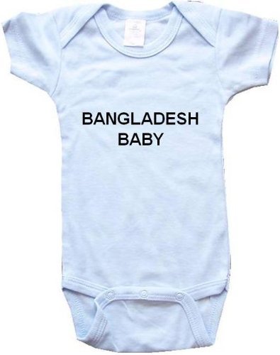 

BANGLADESH BABY - Country Series - White, Blue or Pink Baby One Piece Bodysuit