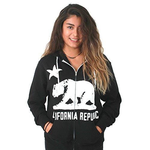 California Flag White Silhouette Zip-up Hoodie Asst Colors