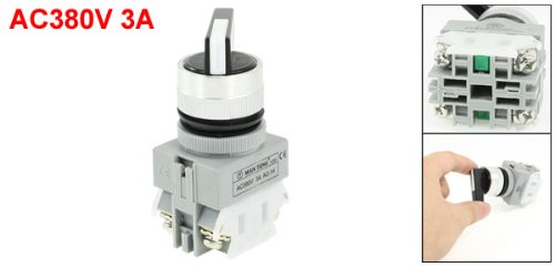 

AC 380V 3A 1NO 1NC DPST Rotary Selector Self-resetting Knob Switch
